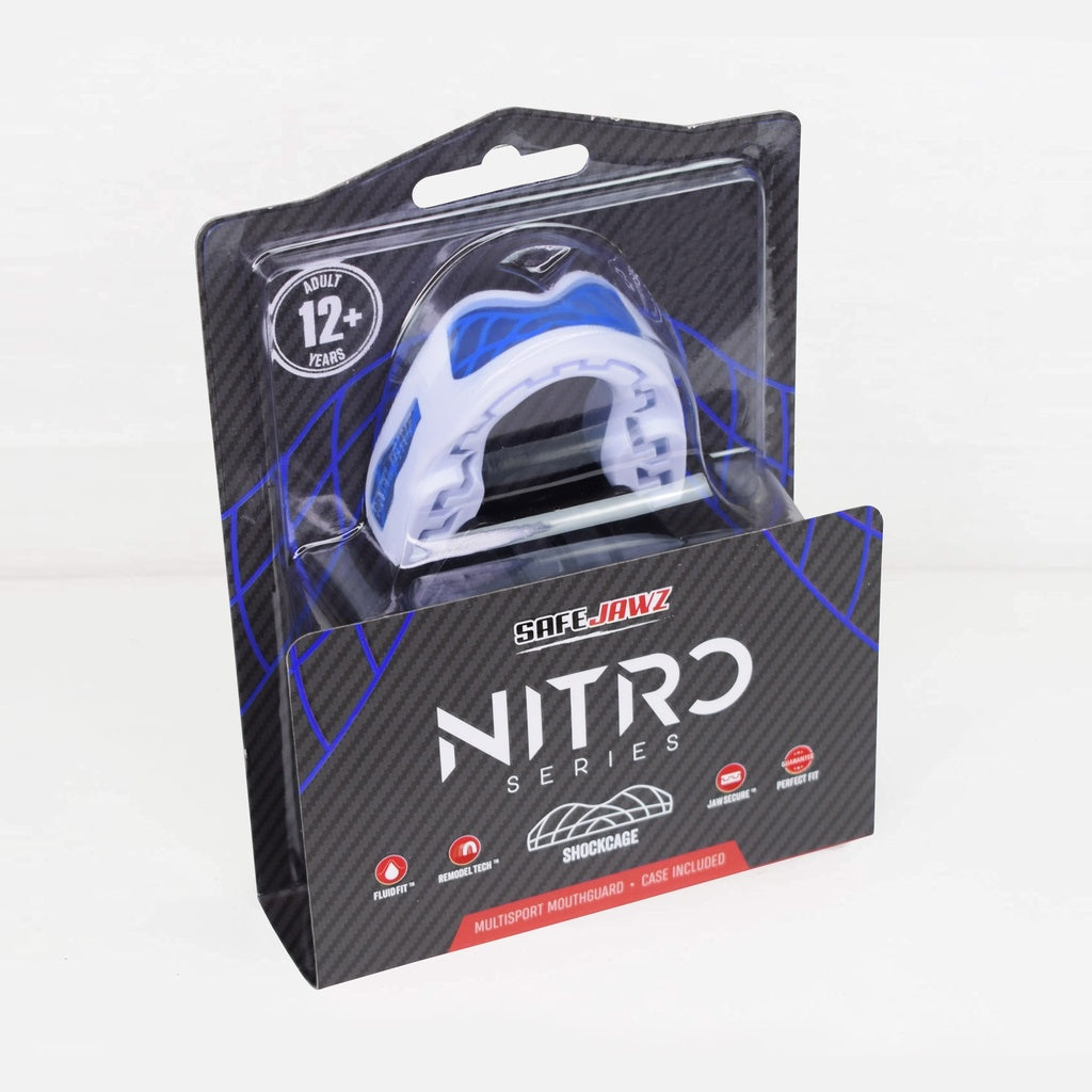 SAFEJAWZ MONDBESCHERMER NITRO BLAUW/WIT
