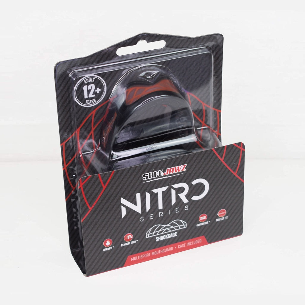 SAFEJAWZ MONDBESCHERMER NITRO ZWART/ROOD
