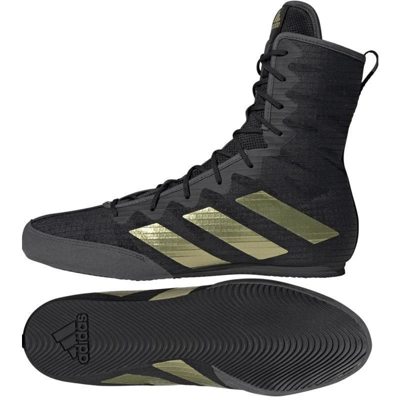 ADIDAS BOKSSCHOEN BOX HOG 4 ZWART/GOUD