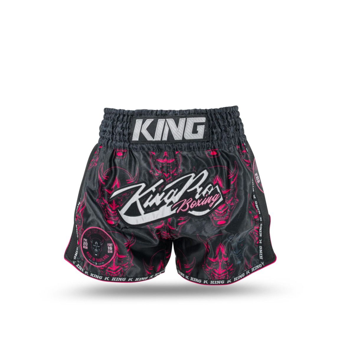 KING PRO KICKBOKS BROEKJE DEVIL 3 - ZWART/ROOS